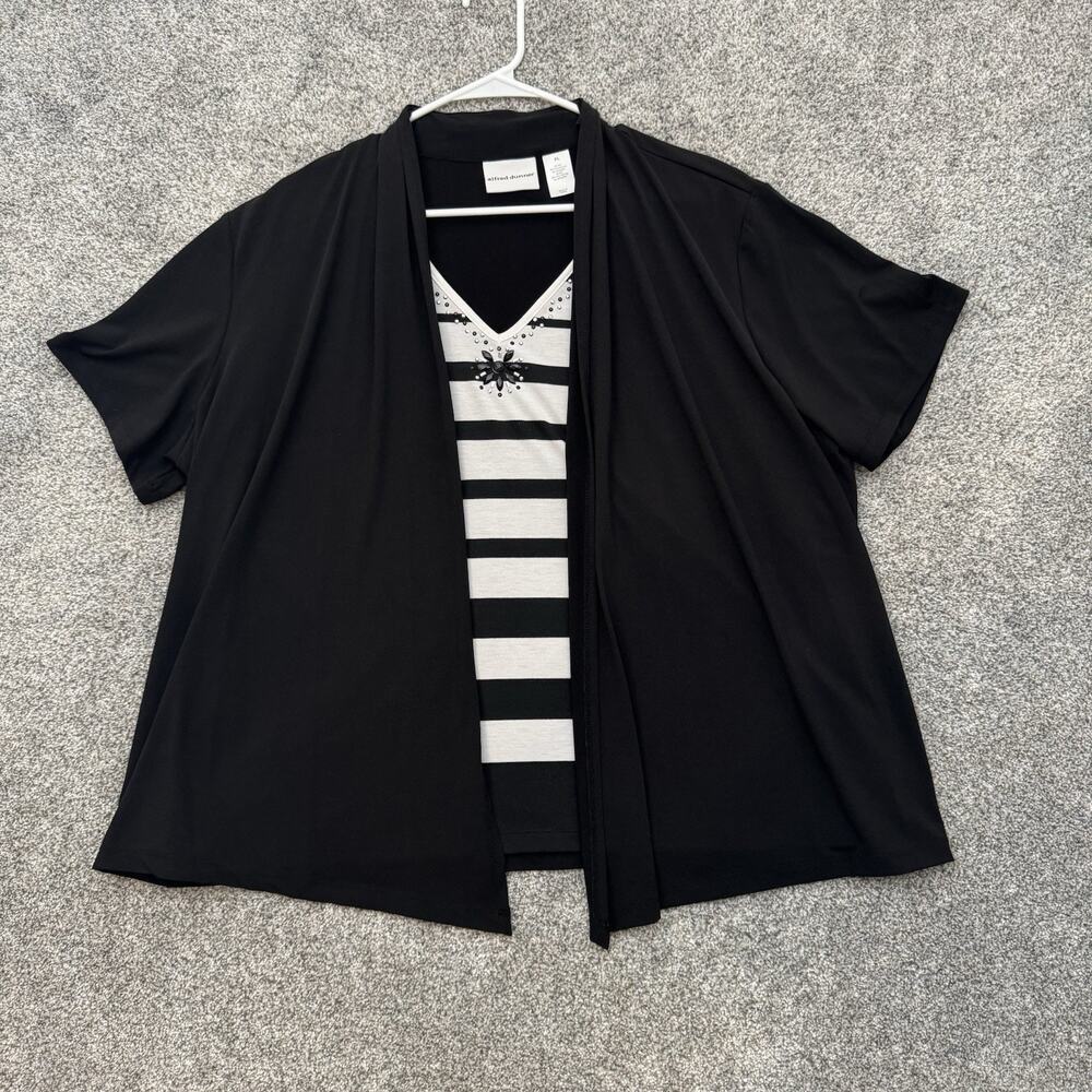 Alfred Dunner Top XL Office Chic Lagenlook‎ Grandmacore Minimalist Art Teacher